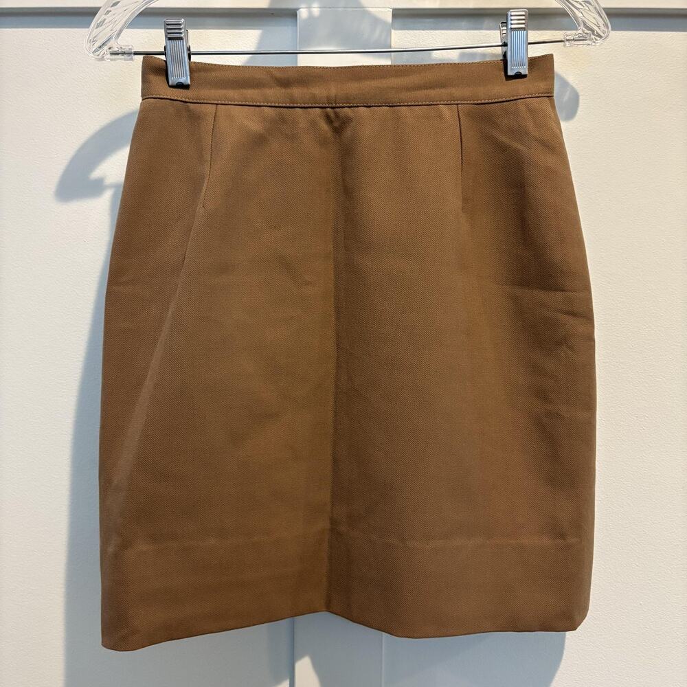Yves Saint Laurent Brown Wool Blend Pencil Skirt - Picture 2 of 11